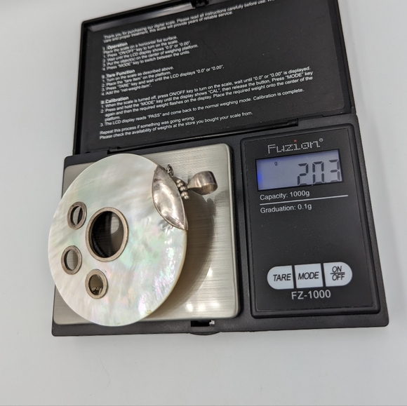 Mother Of Pearl 926 Pendant Sterling Silver On Silpada Leather Cord Vintage - Picture 12 of 12